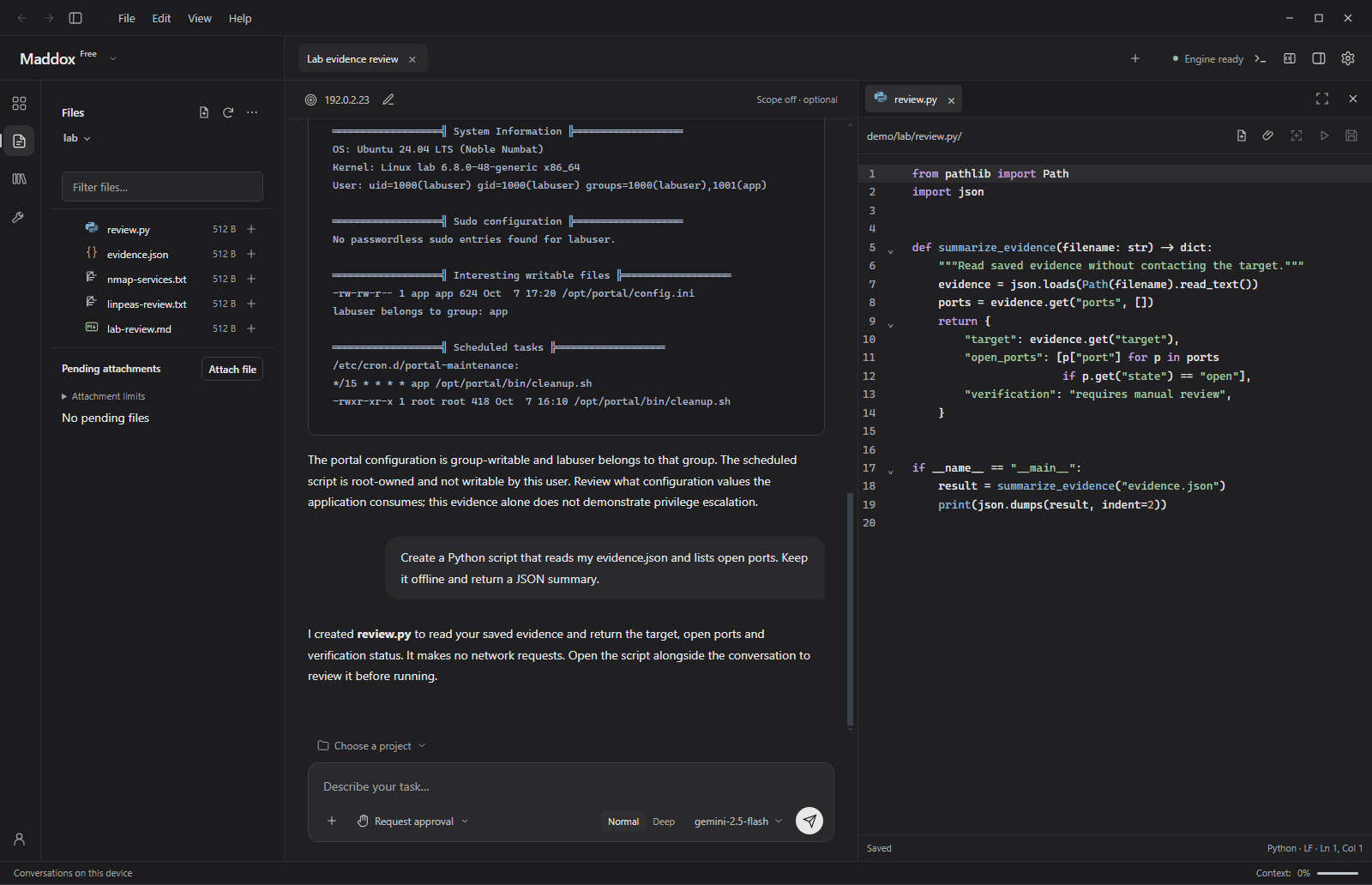 Integrated Code Editor and Files Explorer