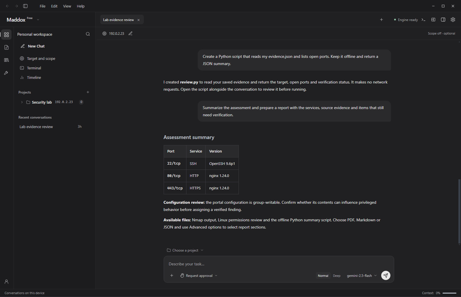 Maddox Workspace Overview